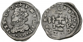 FELIPE III (1598-1621). 3 Tari (Ar. 7,70g/26mm). 1621. Mesina (Sicilia). IP.(Vicenti-118). MBC.