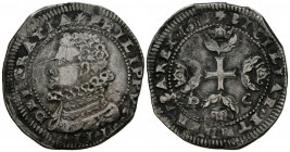 FELIPE III (1598-1621). 1/2 Escudos (Ar. 15,60g/33mm). 1611. Mesina. (Vicenti-144). Doble acuñación. MBC. Bonito ejemplar. Rara.