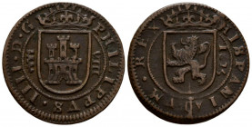 FELIPE IV (1621-1665). 8 Maravedís (Ae. 6,20g/27mm). 1625. Segovia. (Cal-2019-390). MBC.