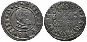 FELIPE IV (1621-1665). 16 Maravedís (Ve. 4,10g/26mm). 1663. Cuenca. (Cal-2019-457). MBC+/MBC.