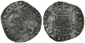 FELIPE IV (1621-1665). 1 Escalín (Ar. 5,22g/29mm). 1623. Bruselas (Vicenti 566). BC+.