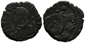 FELIPE IV (1621-1665). 1 Tornesi (Ae. 5,18g/23mm). Fecha no visible. Nápoles. (MIR-Tipo 268). MBC-