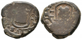 CARLOS II (1665-1700). 2 Maravedís. (Ae. 6,75g/19mm). 1700. Linares. (Cal-2019-83). Ceca y valor en reverso. BC.