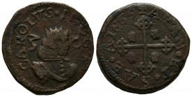 CARLOS II (1665-1700). 3 Cagliaresi (Ae. 12,40g/25mm). 1669. Cerdeña. (MIR 91/2). MBC-.