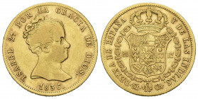 ISABEL II (1833-1868). 80 Reales. (Au. 6,71g/21mm). 1836. Madrid CR. (Cal-2019-721). MBC/MBC+. Escasa.