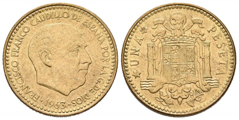 ESTADO ESPAÑOL (1936-1975). 1 Peseta. (Al-Ae. 3,48g/20mm). 1963 *19-67. Madrid. ...