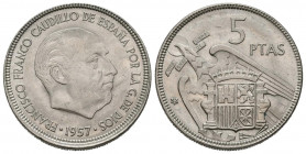 ESTADO ESPAÑOL (1936-1975). 5 Pesetas. (Ni. 5,60g/23mm). 1957 *63. Madrid. (Cal-2019-103). SC-.