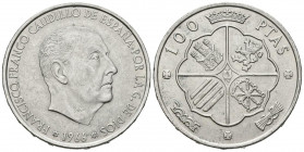 ESTADO ESPAÑOL (1936-1975). 100 Pesetas. (Ar. 19,21g/ 34mm). 1966 *67. (Cal-2019-146). Variante del canto con LIBRE junto a PTAS. SC-.