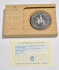 JUAN CARLOS I (1975-2014). 5 Ecu. (Ar. 33,62g/42mm). 1990. FNMT. Alfonso X El Sabio. Flor de cuño. 50.000 acuñaciones. Incluye estuche oficial y certi...