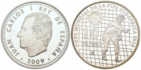 JUAN CARLOS I (1975-2014). 10 Euros. (Ar. 26,97g/40mm). 2009. Madrid. Mundial FIFA Sudáfrica 2010. Plata de 0,925 milésimas. (Km#1143). PROOF.