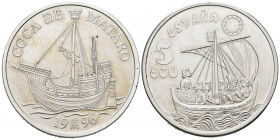 JUAN CARLOS I (1975-2014). 5 Ecu. (Ar. 33,39g/42mm). 1996. Coca de Mataró. SC-.