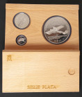 JUAN CARLOS I (1975-2014). Serie completa de 3 valores Aviación Española. 1, 5 Y 25 Euros. 1997.FNMT. PROOF. Presentada en estuche oficial con certifi...