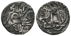 AFGANISTAN, Samanta Deva (850-1000 d.C.). Dracma. (Ar. 3,31g/18mm). Kabul. (Mitchiner 1585). MBC+.