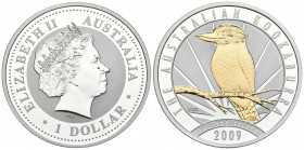 AUSTRALIA. 1 Dollar (Ar.31,69g/40mm). 2009. Perth. P. Kookaburra 20 Aniversario. Plata de 0,999 milésimas. PROOF.