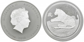 AUSTRALIA. 1 Dollar (Ar. 31,62g/40mm). 2010. Año del Tigre. (Km#1317). Plata de 0,999 milésimas. PROOF.