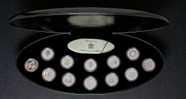 CANADA. Colección Millennium compuesta por 12 monedas de 25 Cents en plata de 0,925 milésimas y un peso medio oficial de 5,9 gramos. Año 2000. Monnaie...
