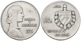 CUBA. 1 Peso. (Ar. 26,72g/38mm). 1935. (Km#22). MBC+.