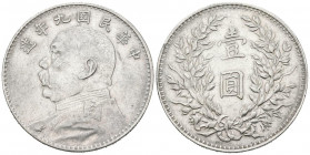 CHINA. 1 Yuan. (Ar. 26,98g/39mm). 1920 (Año 9). República de China. Yuan Shikai. (Km#329.6). MBC.