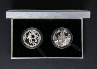 CHINA. Estuche oficial con 2 monedas conmemorativas de plata de 10 Yuan acuñadas en 2003. Wulingyuan. Patrimonio de la Humanidad. Plata de 0,999 milés...