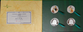 CHINA. Set compuesto por 4 monedas de 10 Yuan en plata coloreada correspondientes a la Tercera Serie de la Ópera de Pekín. 2001. The People´s Bank of ...
