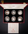 EASTERN CARIBBEAN. Set conmemorativo Birds of the Caribbean compuesto por 6 monedas de plata de 100 dólares con un peso medio por moneda de 129,59g y ...