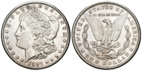 ESTADOS UNIDOS. 1 Dollar (Ar. 26,66g/38mm). 1897. San Francisco. S. (Km#110). MBC+. Limpiada.