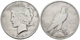 ESTADOS UNIDOS. 1 Dollar. (Ar. 26,73g/38mm). 1927. Denver D. Tipo Liberty. (Km#150). MBC.