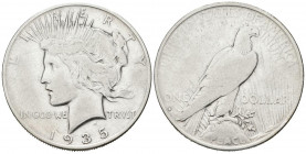 ESTADOS UNIDOS. 1 Dollar. (Ar. 26,47g/38mm). 1935. San Francisco S. Tipo Liberty. (Km#150). MBC.