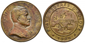 ESTADOS EUROPEOS FEDERADOS. 1 Europa (Ae. 8,12g/27mm). 1928. Louis Pasteur 1822-1895. Europa es una moneda creada en 1928 por Joseph Archer, ingeniero...