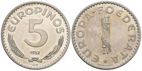 FEDERACIÓN DE ESTADOS EUROPEOS. 5 Europinos. (Ar. 24,26g/38mm). 1952. El Europinos, era una moneda de plata que el Consejo Europeo mandó acuñar en 195...