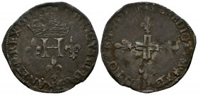FRANCIA. Double Sol Parisis (Ve. 4,20g/28mm). 1578. Dijon. 2º Tipo. Enrique III Rey de Francia y Polonia. MBC-. Rara.