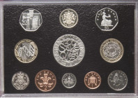 GRAN BRETAÑA. Set de 11 monedas con todos los valores. 2003. "ROYAL MINT". PROOF. Presentada en estuche oficial.