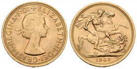 GRAN BRETAÑA. 1 Soberano. (Au. 7,99g/22mm). 1967. Isabel II. (Km#908). EBC.