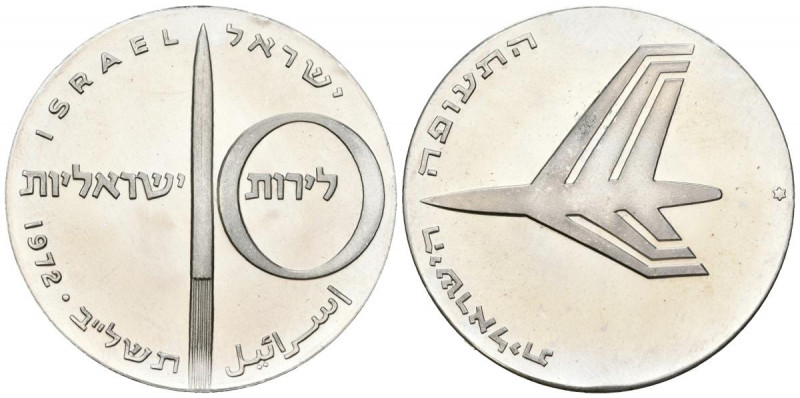 ISRAEL. 10 Lirot (Ar. 25,91g/37mm). 1972. (Km#62). SC.