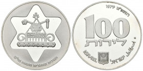 ISRAEL. 100 Lirot (Ar. 20,04g/34mm). 1979. (Km#103). Borde liso. PROOF.