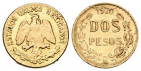 MEXICO. 2 Pesos. (Au. 1,63g/13mm). 1920. México. (Km#461). MBC-.