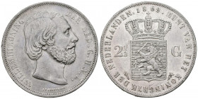 PAÍSES BAJOS. 2 1/2 Gulden. (Ar. 24,86g/38mm). 1869. Guillermo III. (Km#82). MBC+.