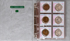 PAISES BAJOS. Preciosa colección compuesta por 36 monedas con diferentes divisores de Ecus. Fechas de acuñación comprendidas entre 1990 y 1995. Mayorí...