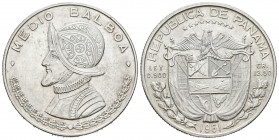 PANAMÁ. 1/2 Balboa. (Ar. 12,60g/30mm). 1961. (Km#26). SC-.