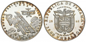 PANAMA. 25 Balboas (Ar. 155,58g/64mm). 1988. 75 Aniversario de la muerte de Manfred Freiherr Von Richthofen "Barón Rojo". (Km#X14). Plata de 0,999 mil...