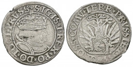 POLONIA. 1 Groschen. (Ar. 1,58g/23mm). 1535. Sigismund I. (Kopicki 3091). MBC-.