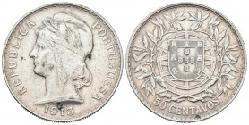 PORTUGAL. 50 Centavos (Ar. 12,40/31mm). 1913. (Km#561). MBC+
