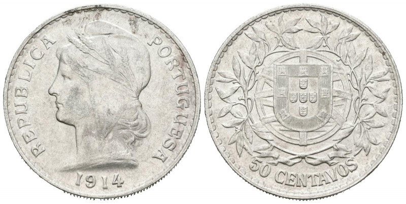 PORTUGAL. 50 Centavos (Ar. 12,45/31mm). 1914. (Km#561). MBC+