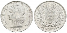 PORTUGAL. 50 Centavos (Ar. 12,45/31mm). 1914. (Km#561). MBC+