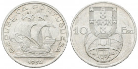 PORTUGAL. 10 Escudos (Ar. 12,22g/31mm). 1954. (Km#586). SC-.