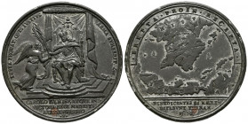 CARLOS III, el Pretendiente. Medalla. (Estaño. 24,42g/43mm). 1710. Segunda entrada de Carlos III, el Pretendiente, a Madrid. (V.Q. 14022). Anv: Carlos...