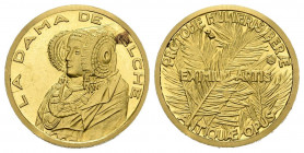 ESPAÑA. Dama de Elche (Au. 1,95g/13mm). Eximum Artis. Acuñación contemporánea. Oro de 0,917 milésimas. EBC.