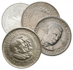 MONEDAS EXTRANJERAS. Bonito conjunto formado por 4 monedas de plata, 3 de ellas de 1/2 dollar acuñadas en 1946, 1952 y 1994 en los Estados Unidos y 1 ...