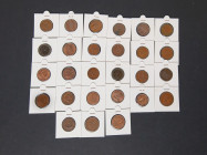 Bonito e interesante conjunto de 27 cobres acuñados a lo largo del siglo XX en diferentes países (Colombia, Gran Bretaña, Chipre, Noruega…). Estados d...