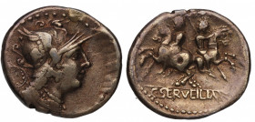 136 a.C. Papiria. Italia Central. Denario. FFC 1116; Crawford 239/1. Ag. 3,83 g. Cabeza de Roma a derecha, detrás corona de laurel y estrella, debajo ...